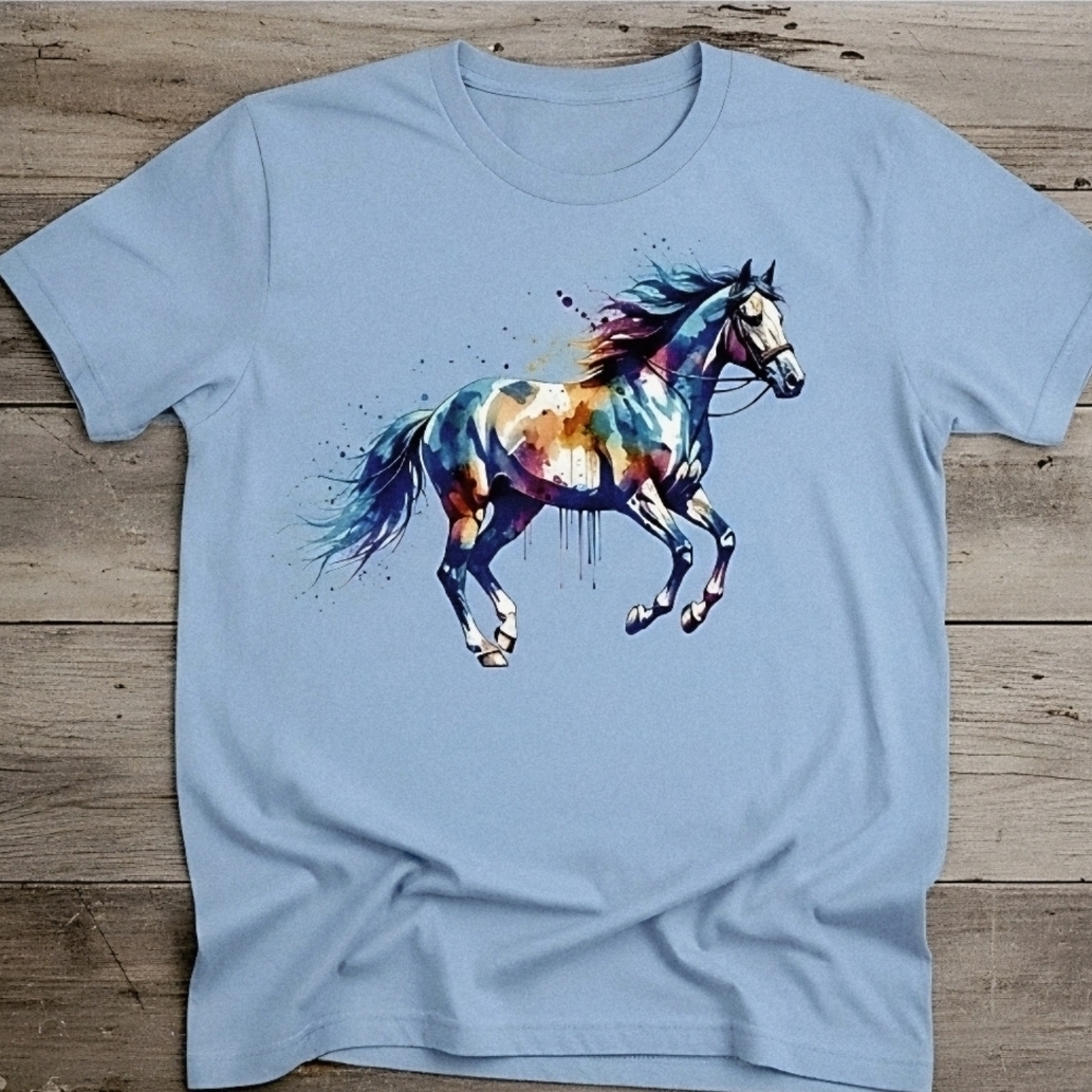 Watercolor Running Horse Tee • Western Boho Horse Graphic Shirt • Cowgirl - Picture 4 of 16